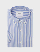 Chemise Classique manches courtes rayée bleue