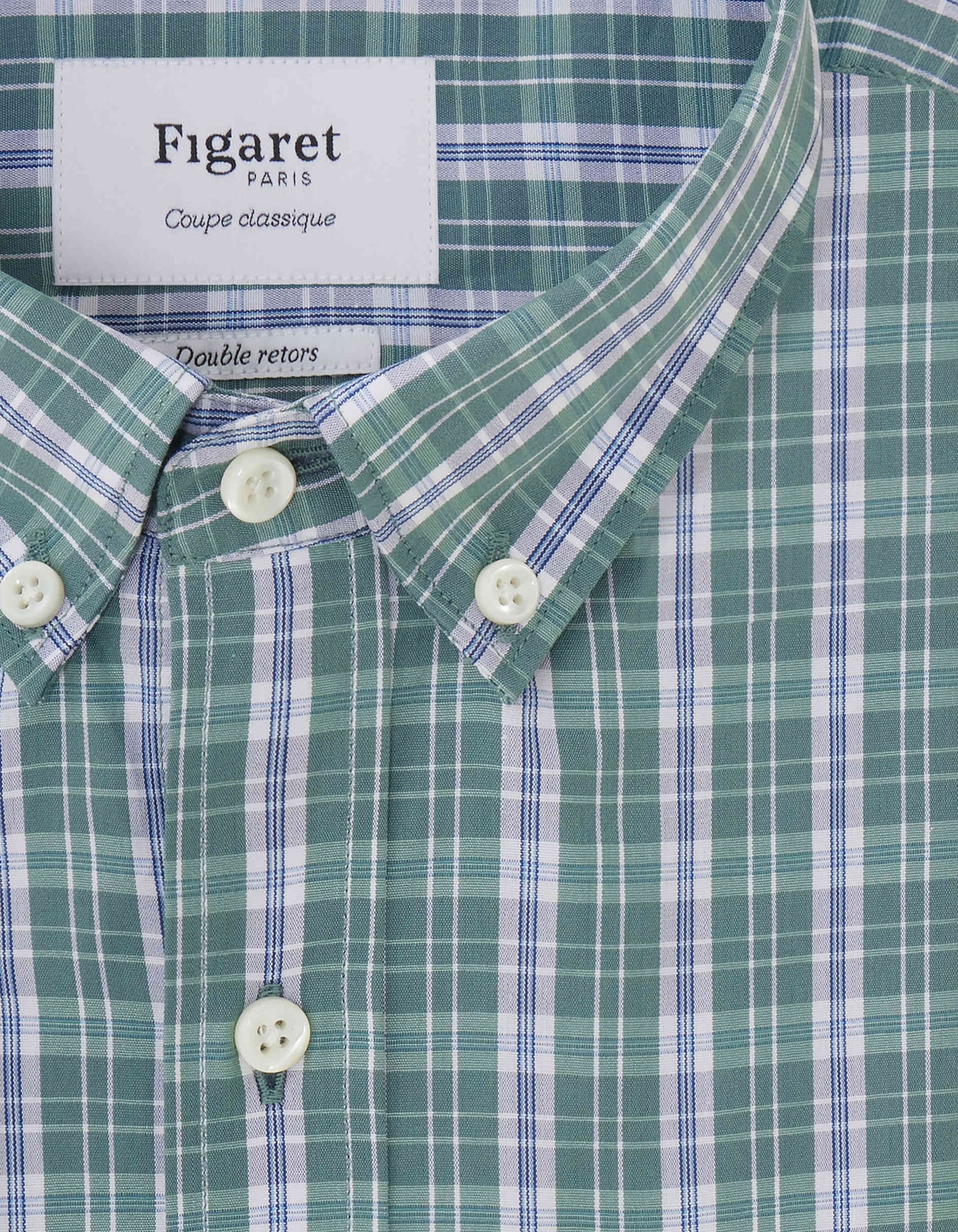 Classic Green Check Shirt - Poplin - American Collar#2