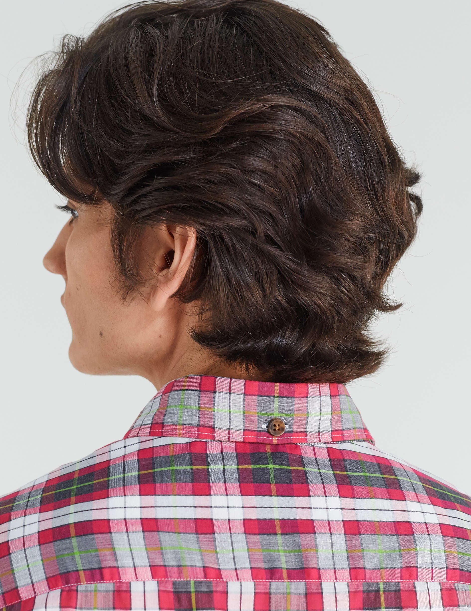 Aristote shirt with pink checks - Poplin - Italian Collar