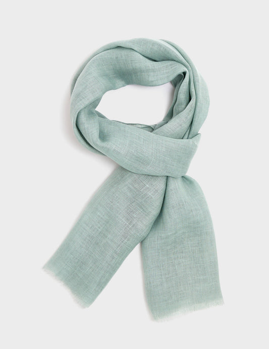 Sage green linen scarf