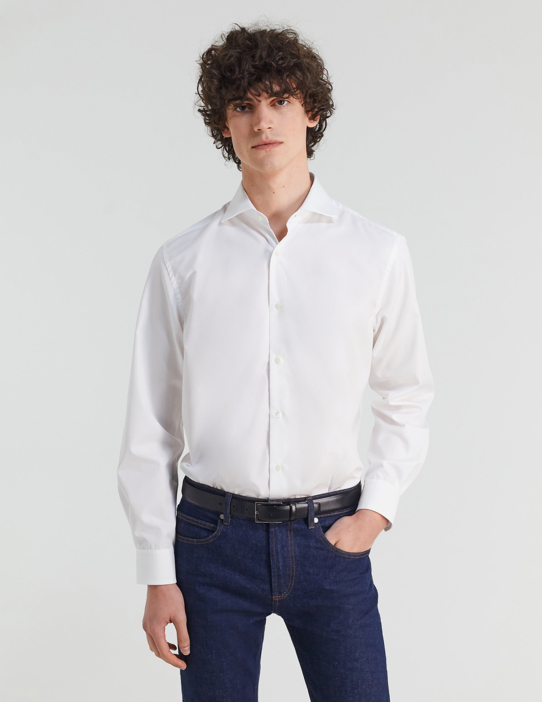Classic white shirt - Poplin - Italian Collar