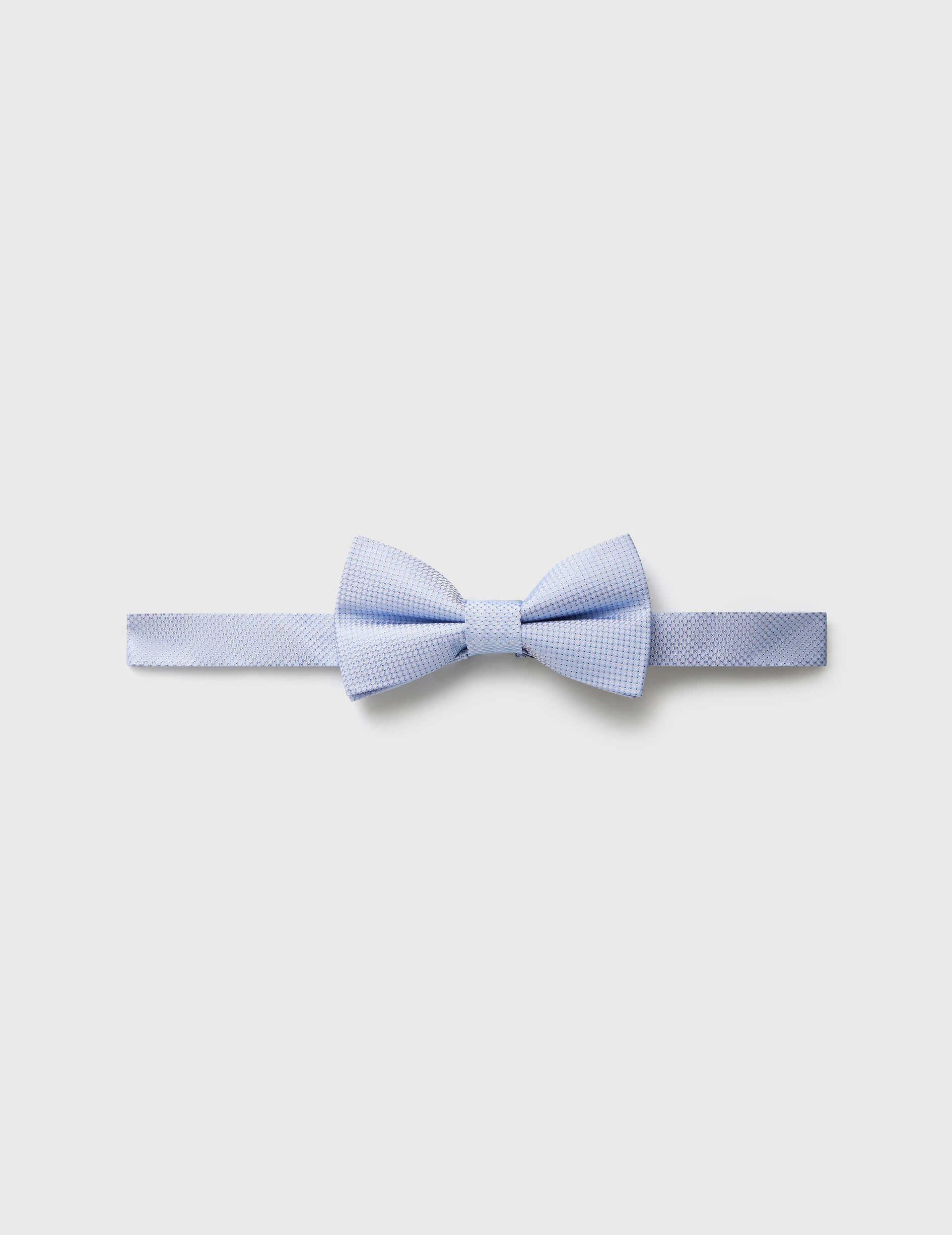 Patterned light blue silk bow tie