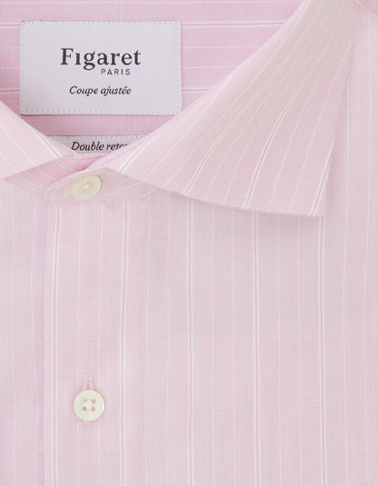 Fitted pink striped shirt