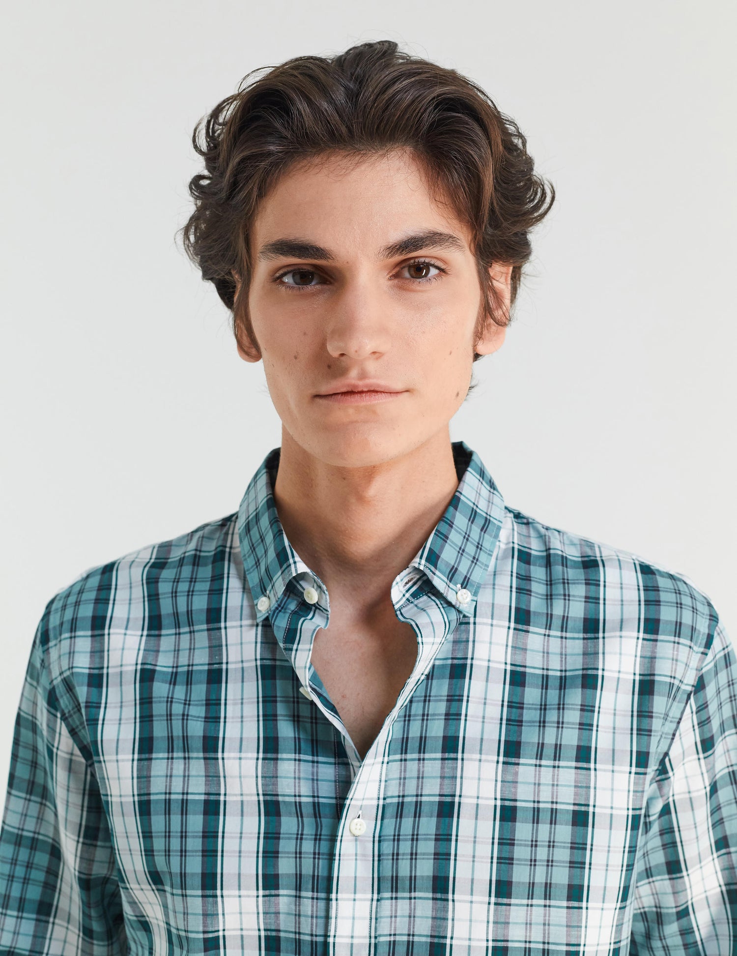 Gaspard shirt with green checks - Poplin - American Collar#5