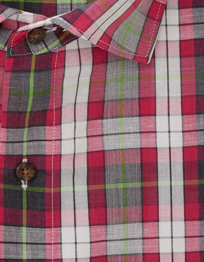 Aristote shirt with pink checks