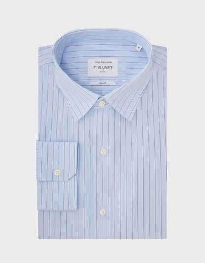 Semi-fitted Prestige blue striped shirt
