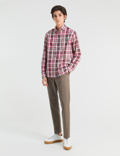 Aristote shirt with pink checks