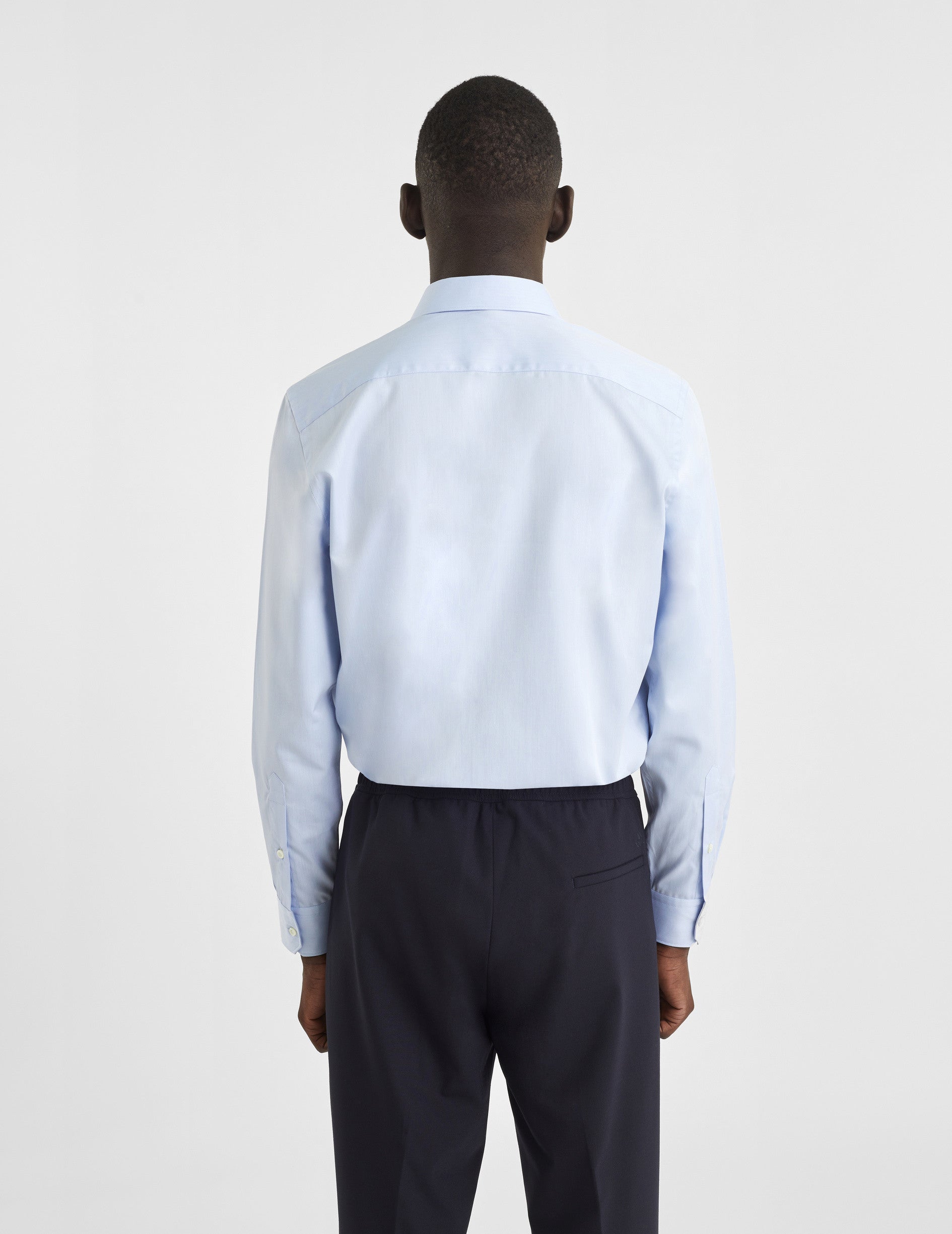 Semi-fitted blue shirt - Twill - Figaret Collar