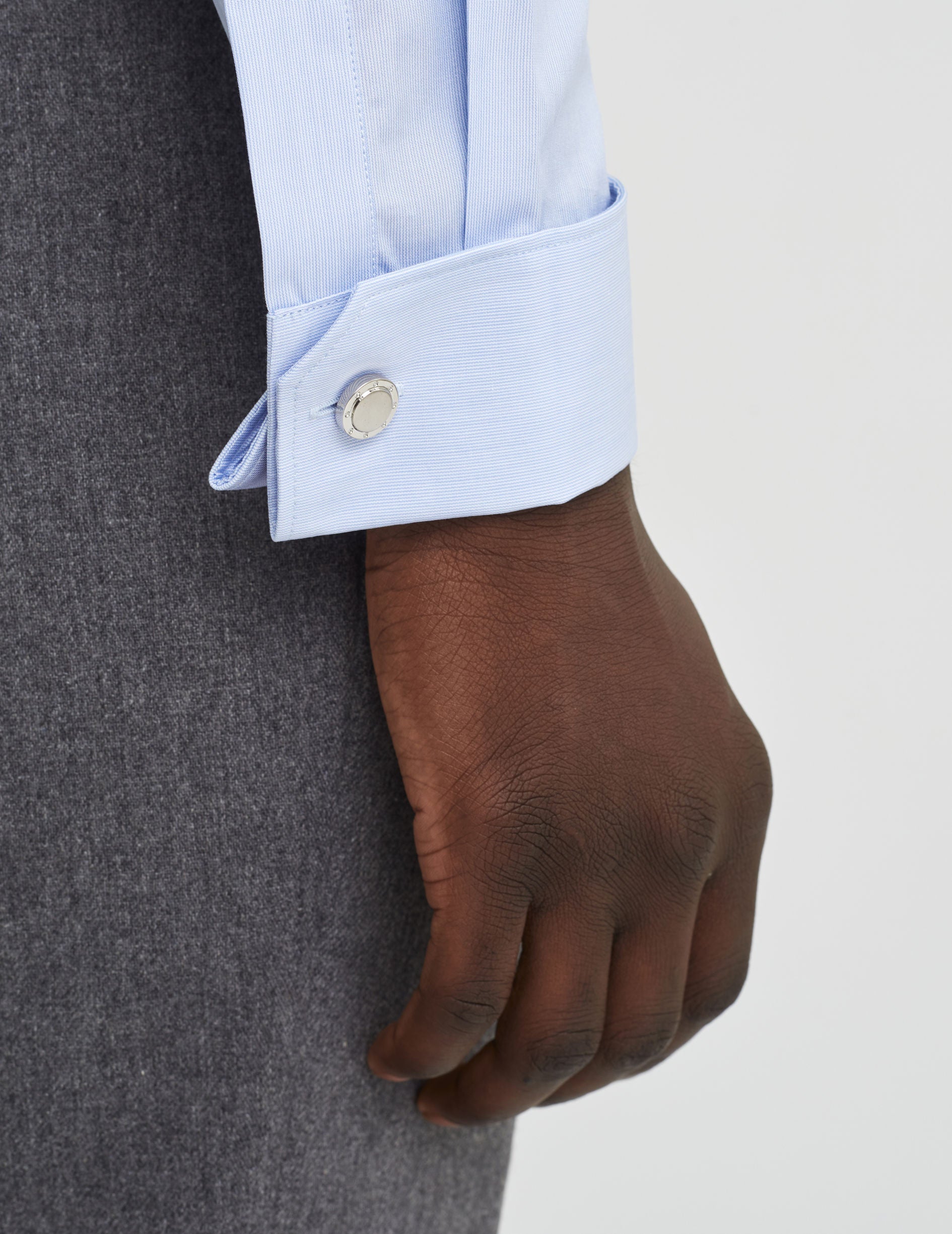 Semi-fitted blue striped shirt - Poplin - Figaret Collar - French Cuffs