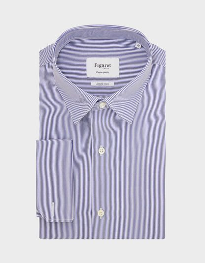 Blue striped fitted shirt