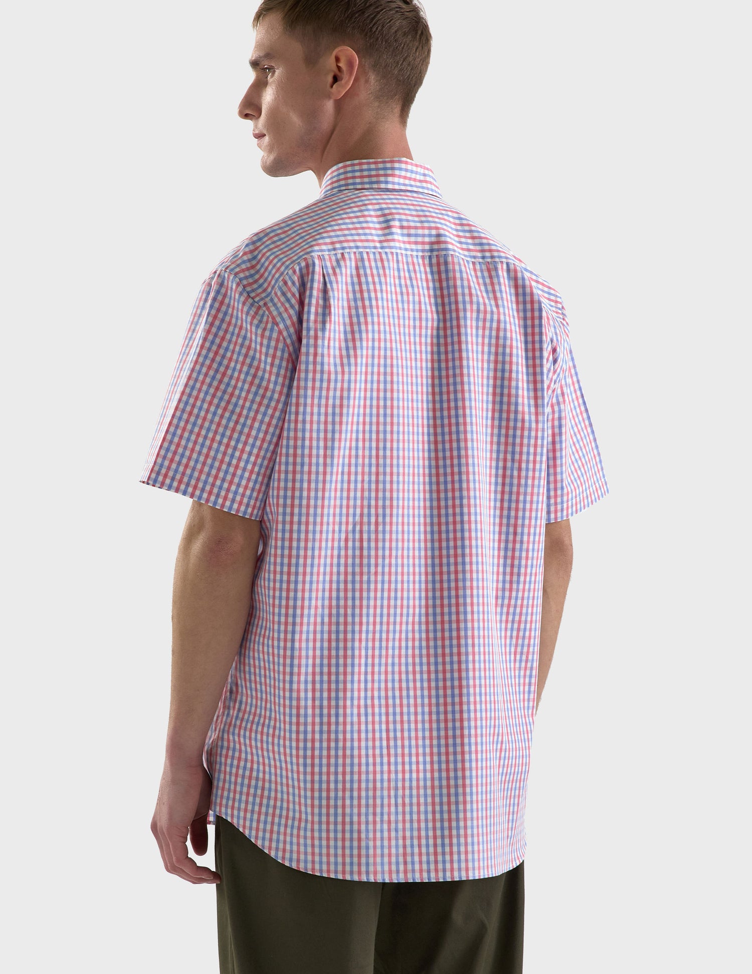 Classic Checked Short Sleeve Shirt - Poplin - American Collar#5
