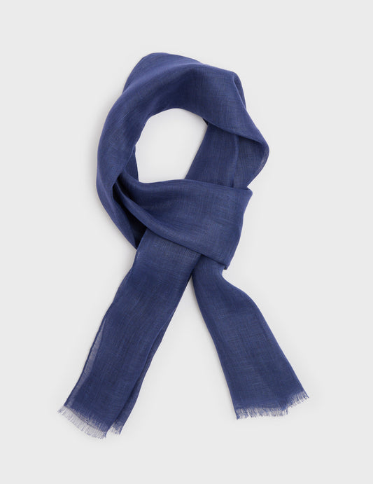 Navy linen scarf
