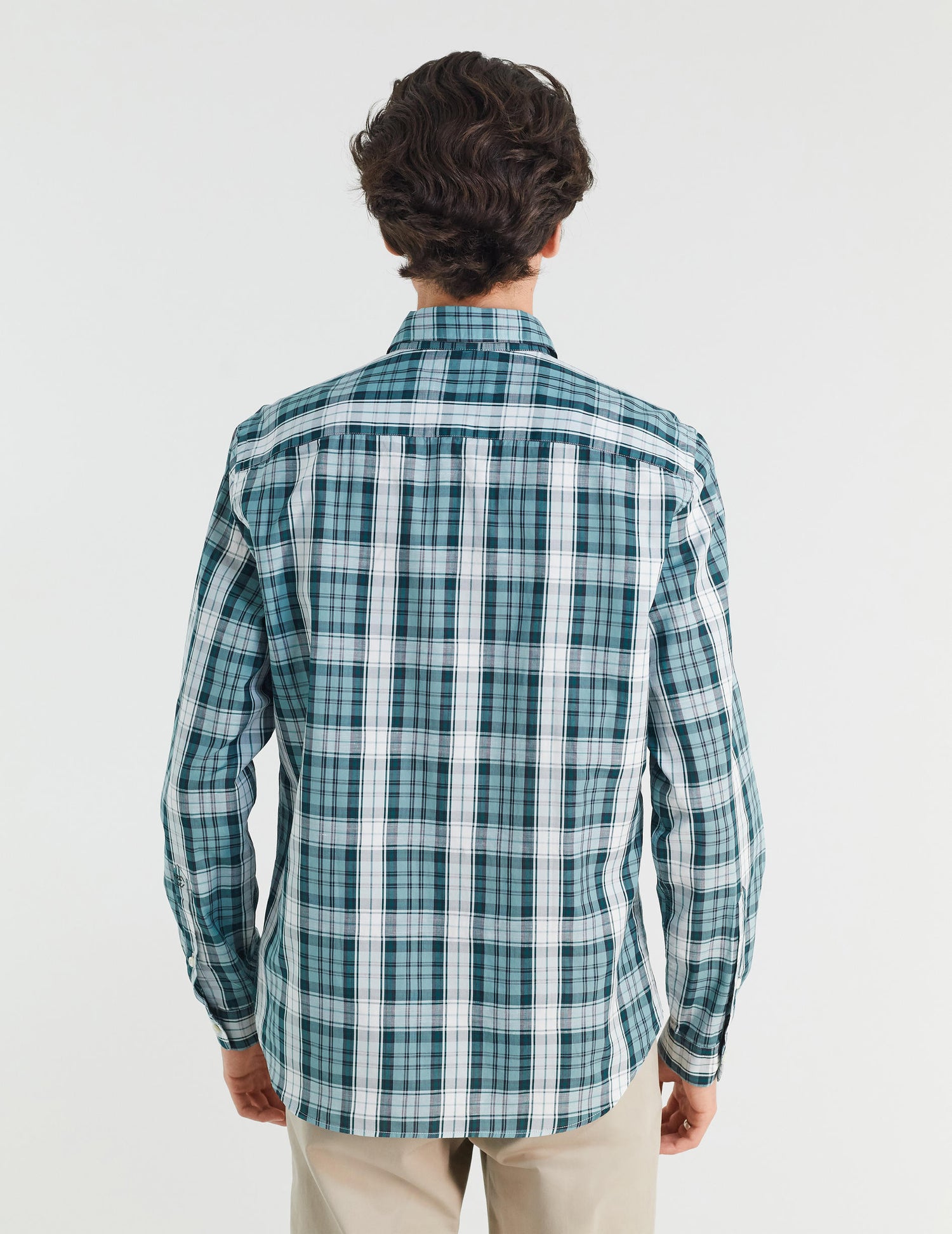 Gaspard shirt with green checks - Poplin - American Collar#3