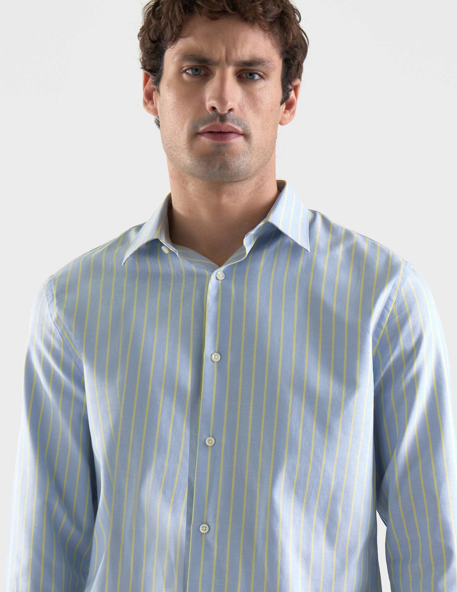 Chemise Ajustée rayée bleue - Pinpoint - Col Figaret#3