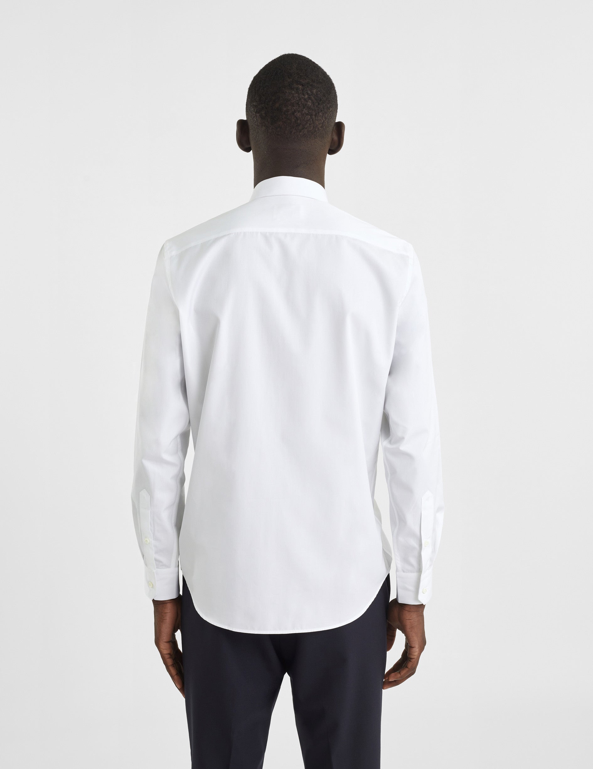 Semi-fitted white shirt - Poplin - Italian Collar