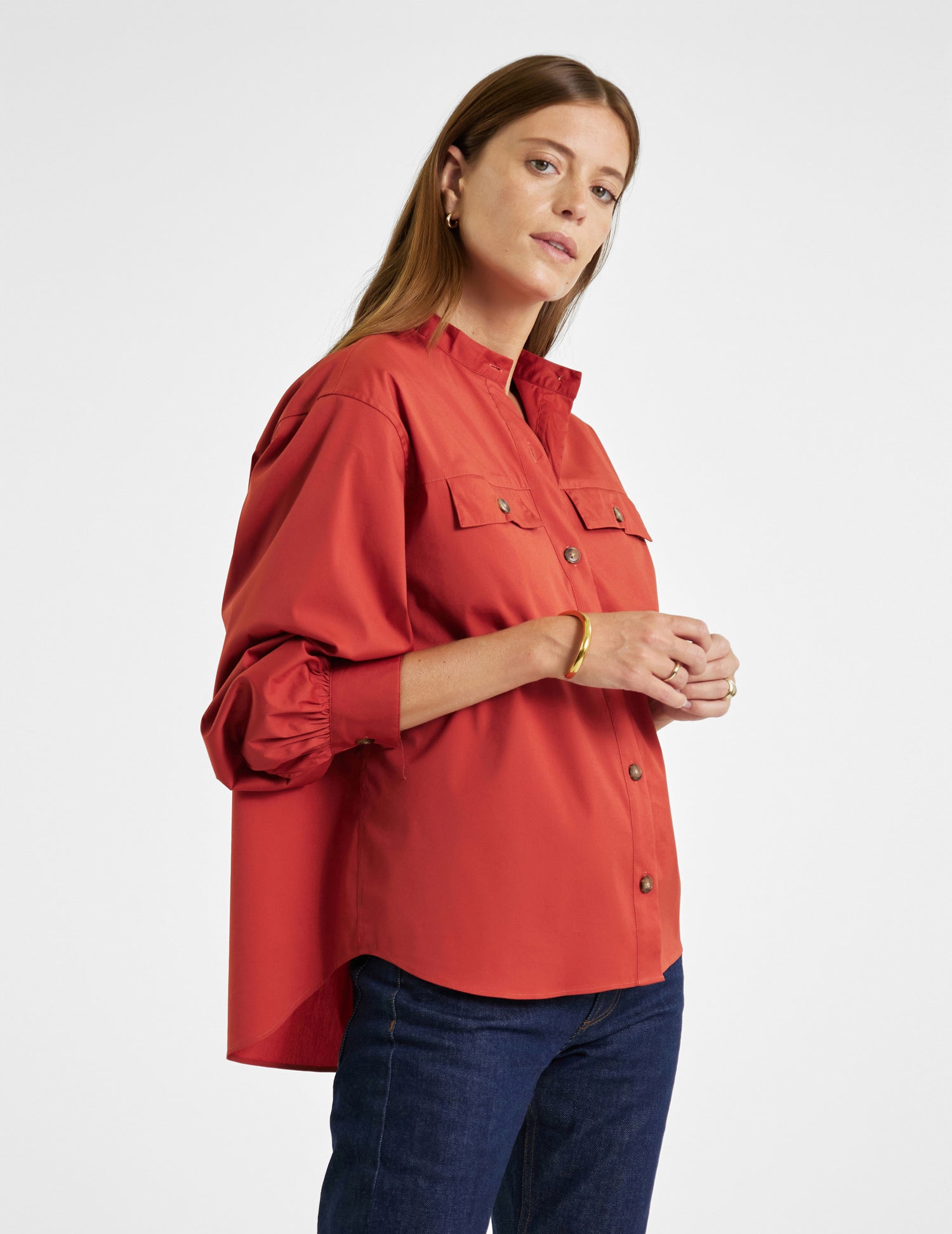 Eloïse terracotta oversized shirt - Poplin#2