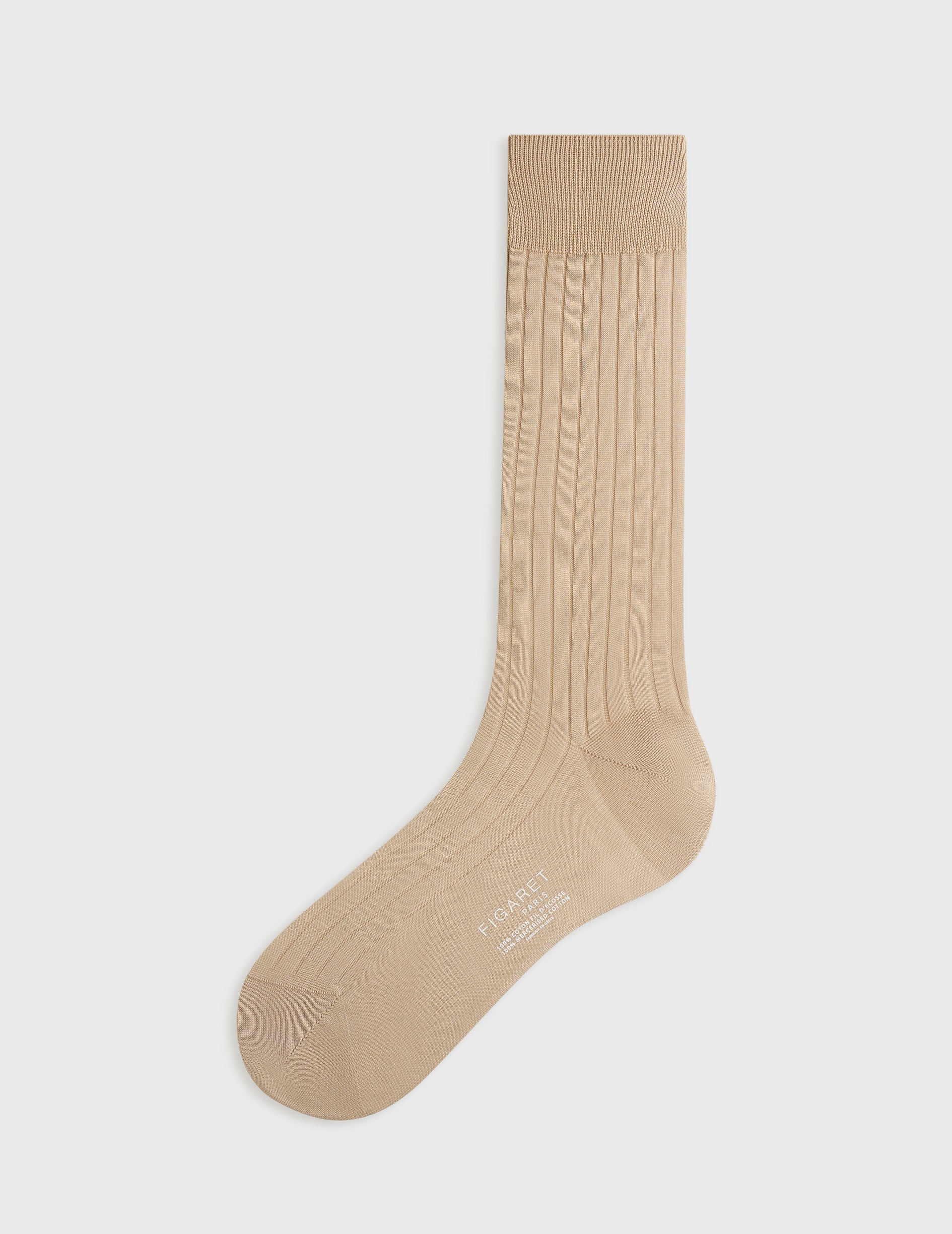 Beige double lisle thread socks