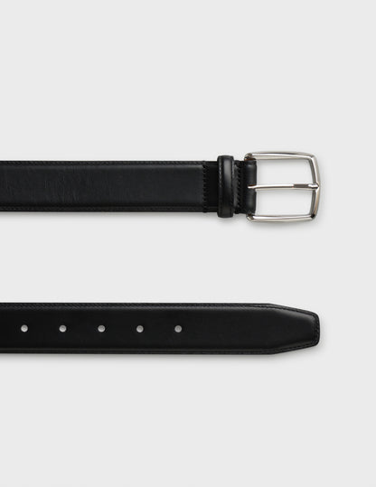 Black smooth leather belt
