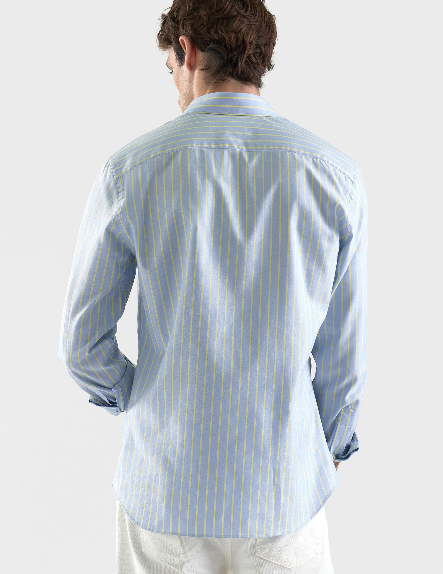 Chemise Ajustée rayée bleue - Pinpoint - Col Figaret#4