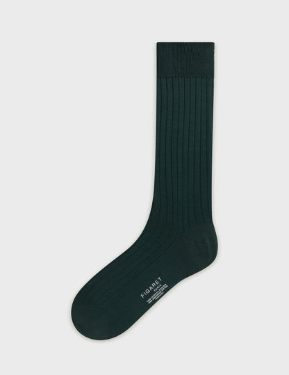 Green double lisle thread socks