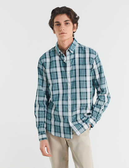 Gaspard shirt with green checks