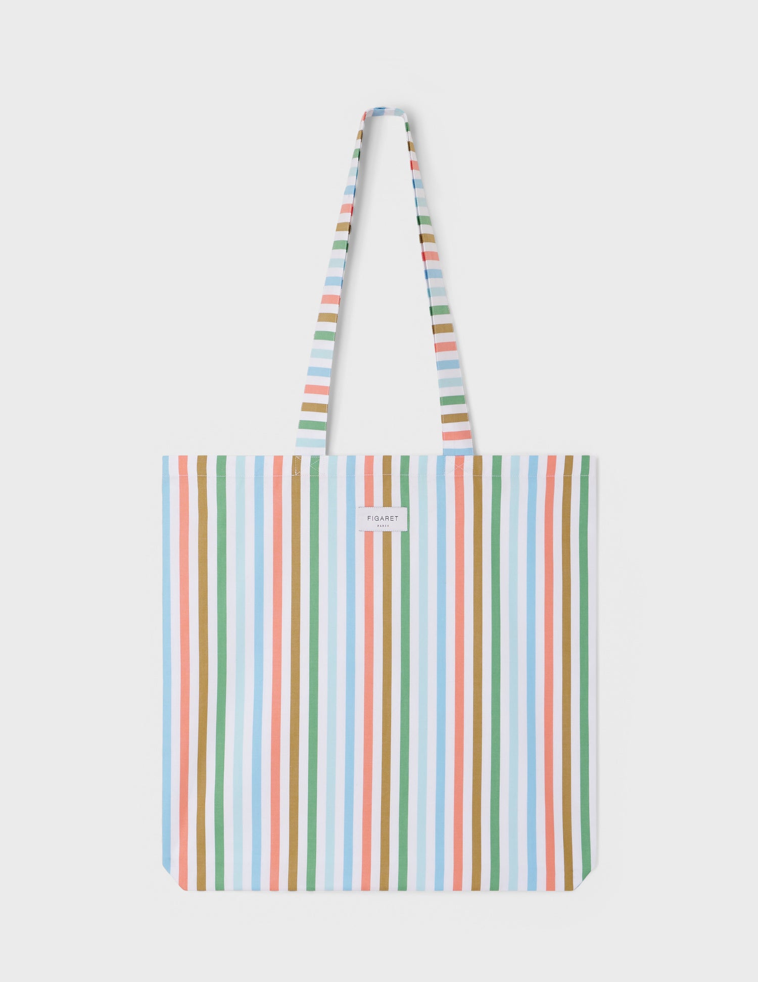 Tote bag en popeline rayée multicolore - Matthieu Venot x Figaret