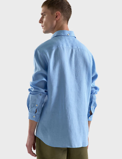 Aristote shirt in light blue linen