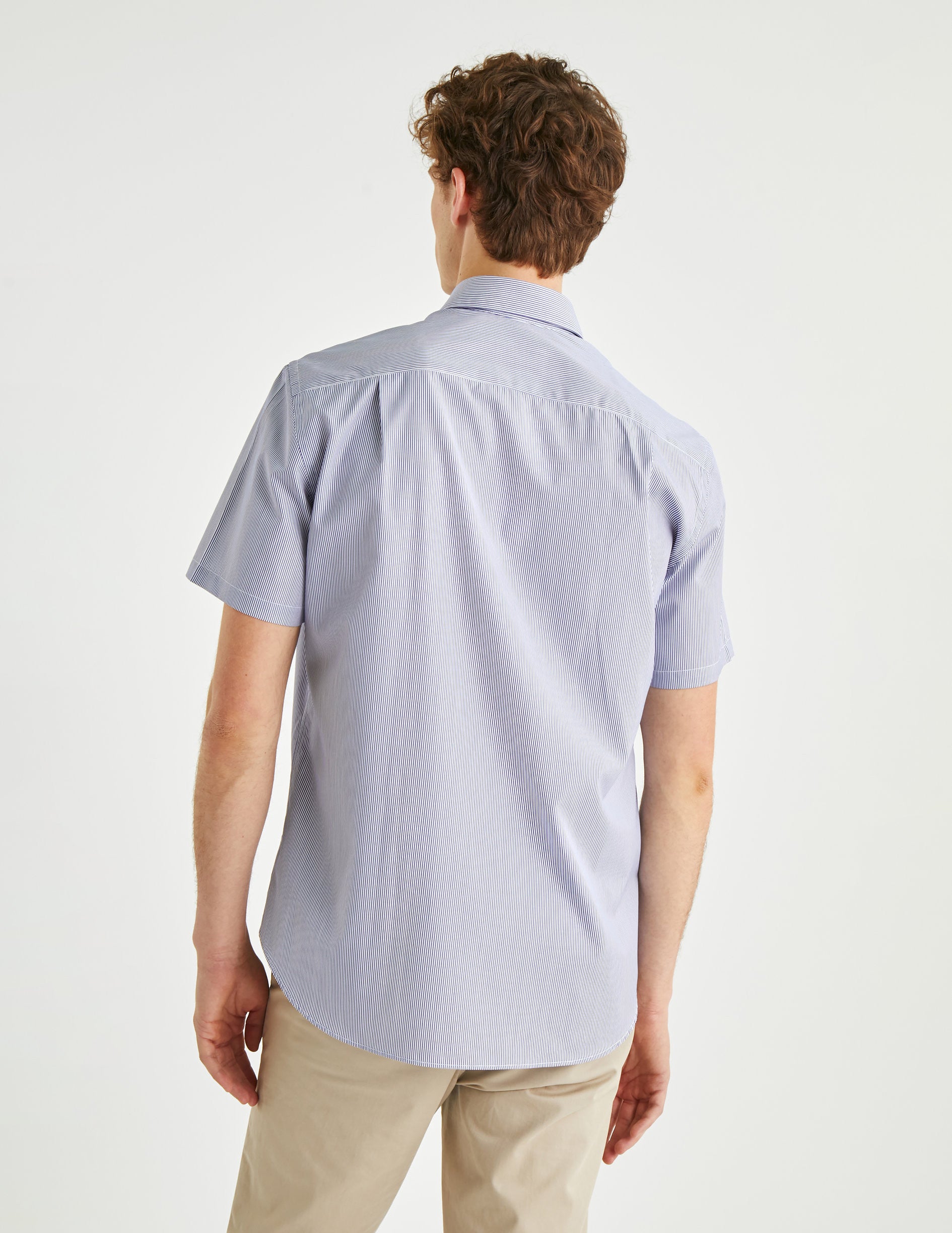 Blue Striped Classic Shirt - Poplin - American Collar