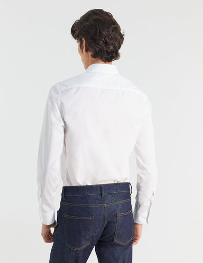 White Wrinkle-Resistant Fitted Shirt
