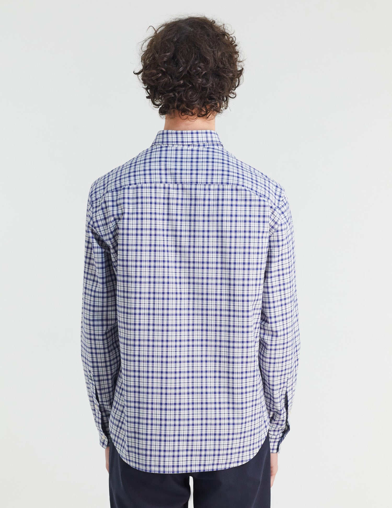 Gaspard shirt with blue checks - Poplin - American Collar#3