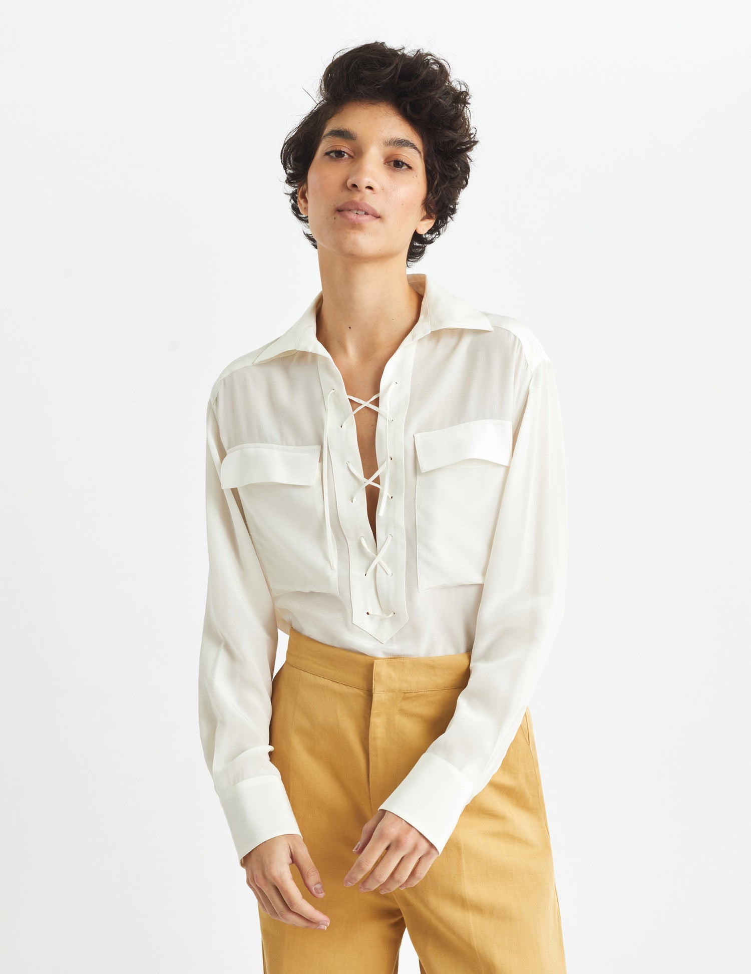 Blouse saharienne Debbie écrue - Crêpe#2