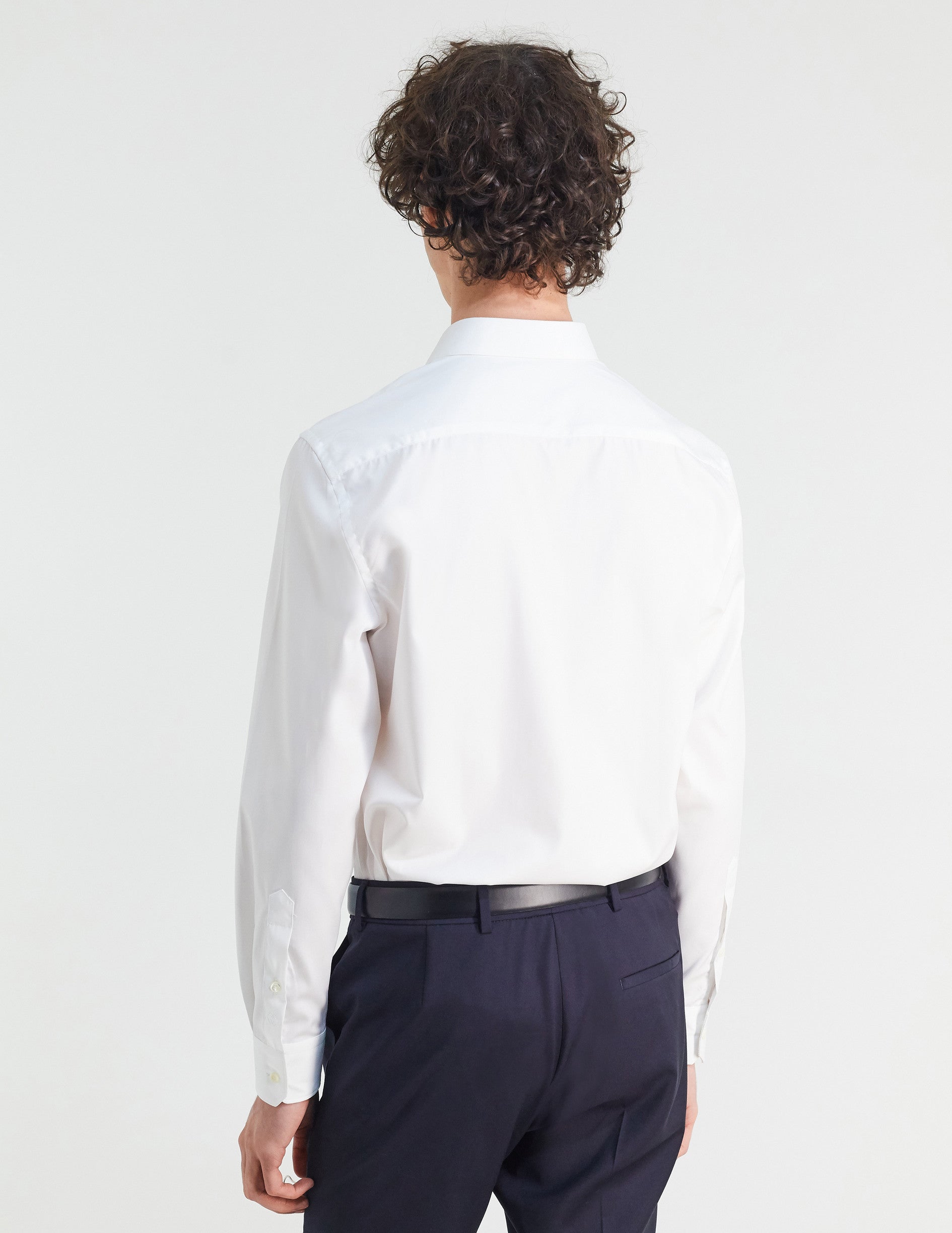 Semi-fitted white shirt - pin point - Figaret Collar