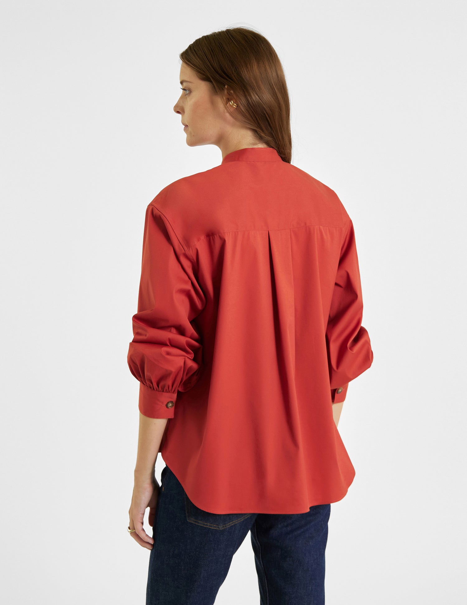 Eloïse terracotta oversized shirt - Poplin#3