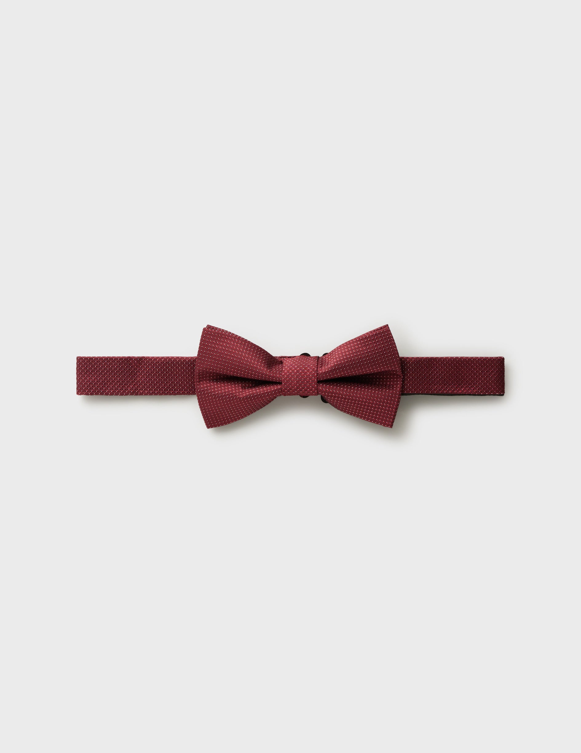 Patterned burgundy silk bow tie