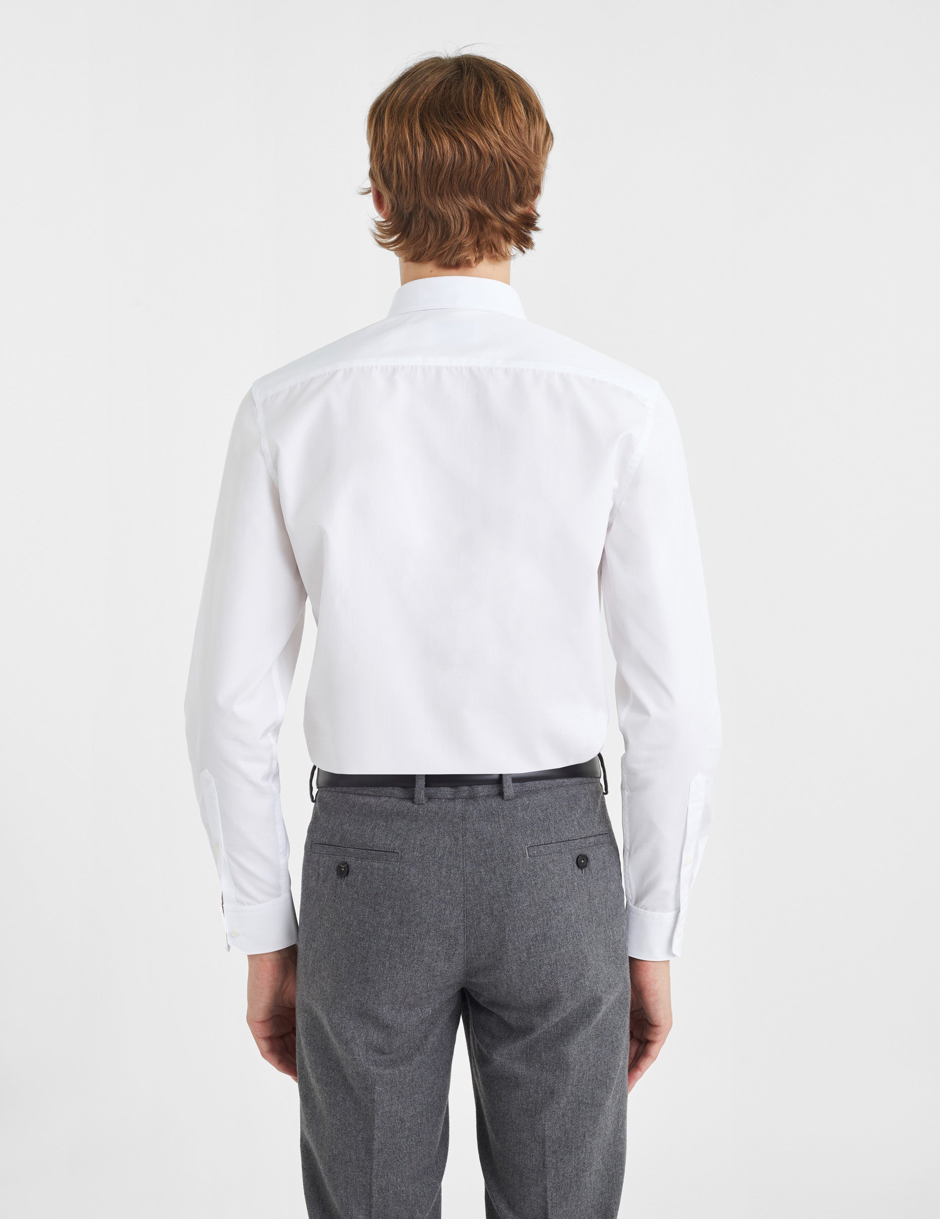 Fitted white shirt - Poplin - Figaret Collar