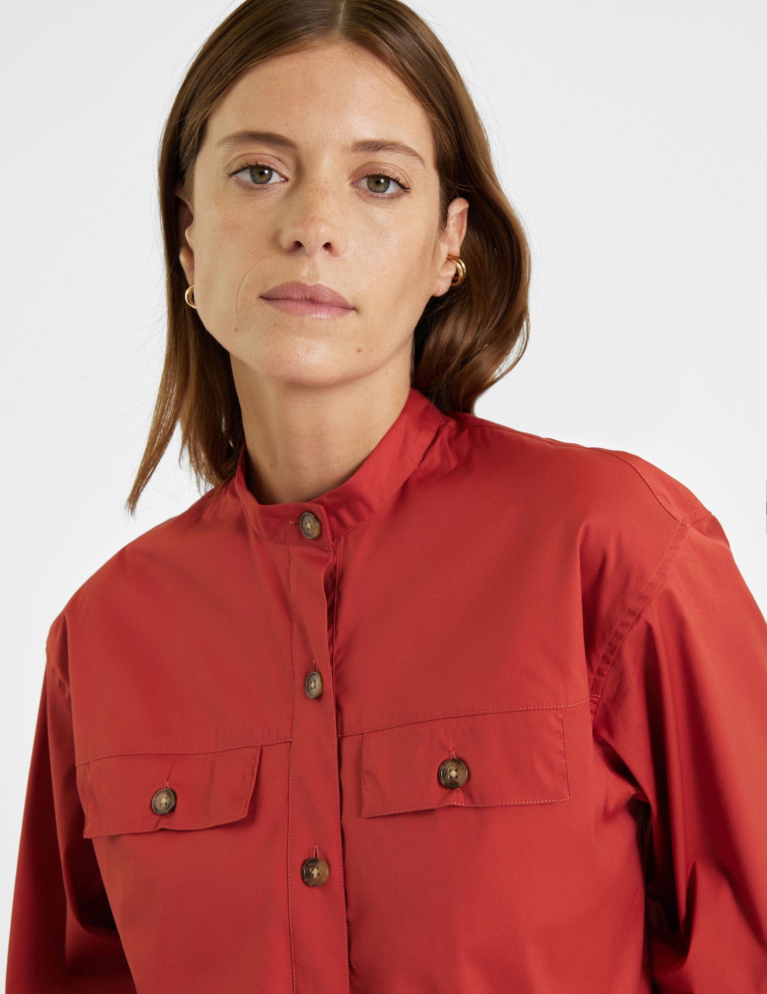 Eloïse terracotta oversized shirt - Poplin#5