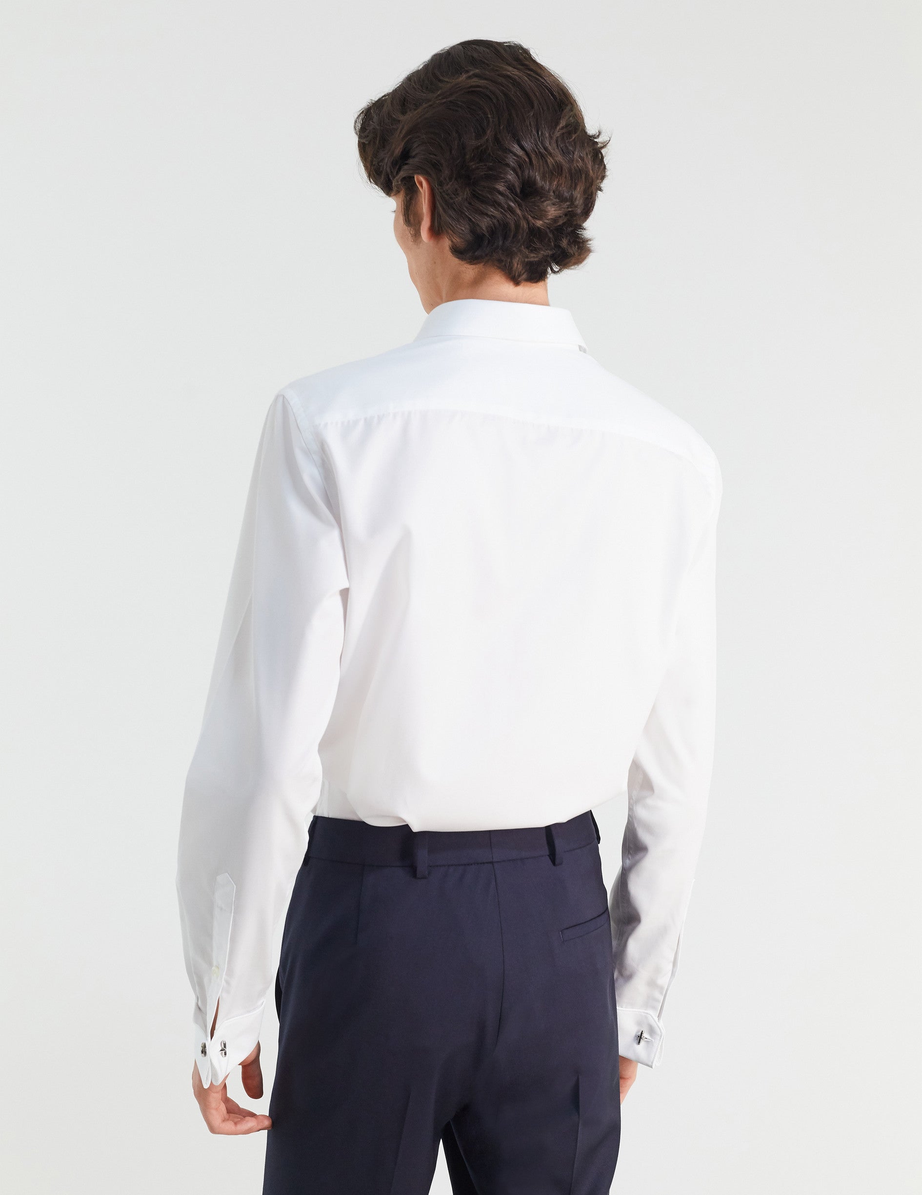 White fitted shirt - Poplin - Figaret Collar - Musketeers Cuffs