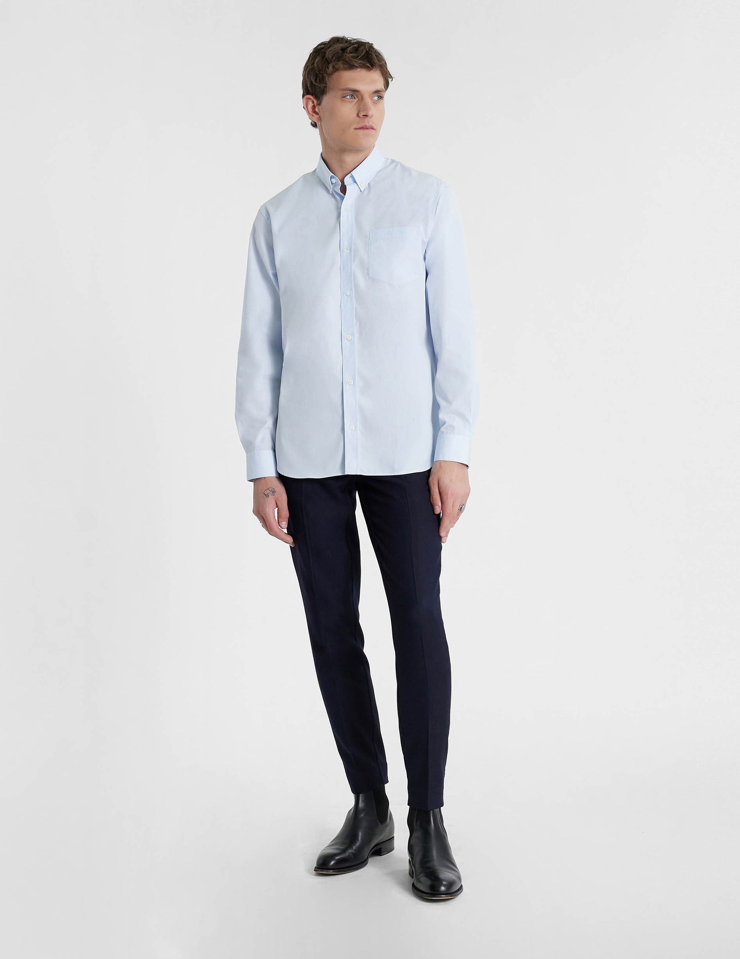 Classic blue shirt - Poplin - American Collar#4