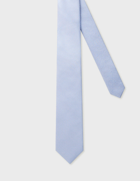 Cravate en soie bleue claire à motifs