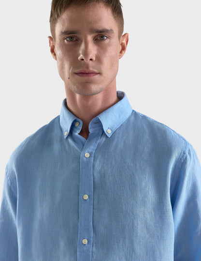 Gaspard shirt in blue linen