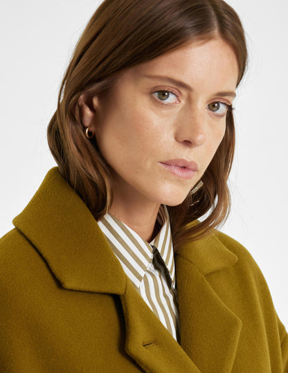 Eymée coat in olive green woolen cloth