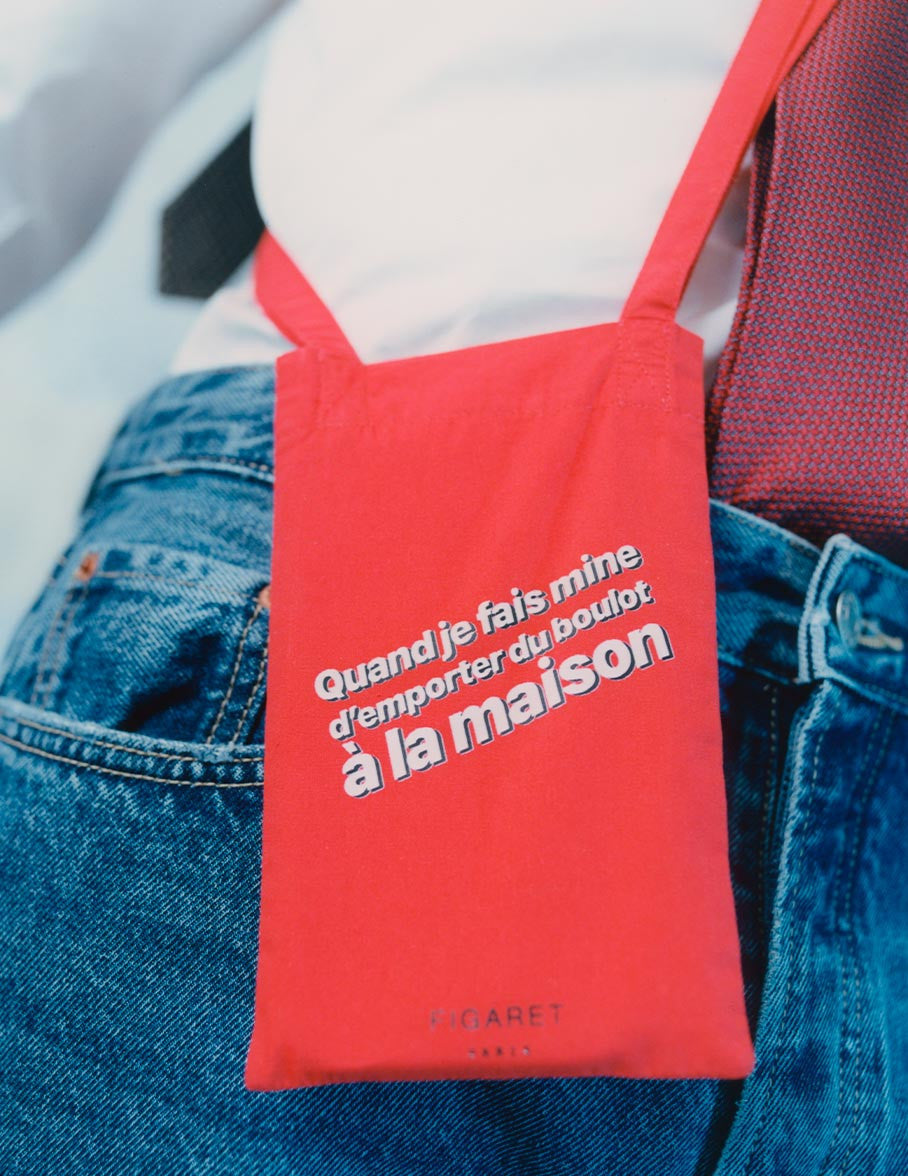 Micro tote bag "Quand je fais mine d'emporter du boulot à la maison" - @couturfu x Figaret