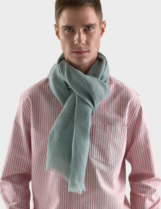 Sage green linen scarf