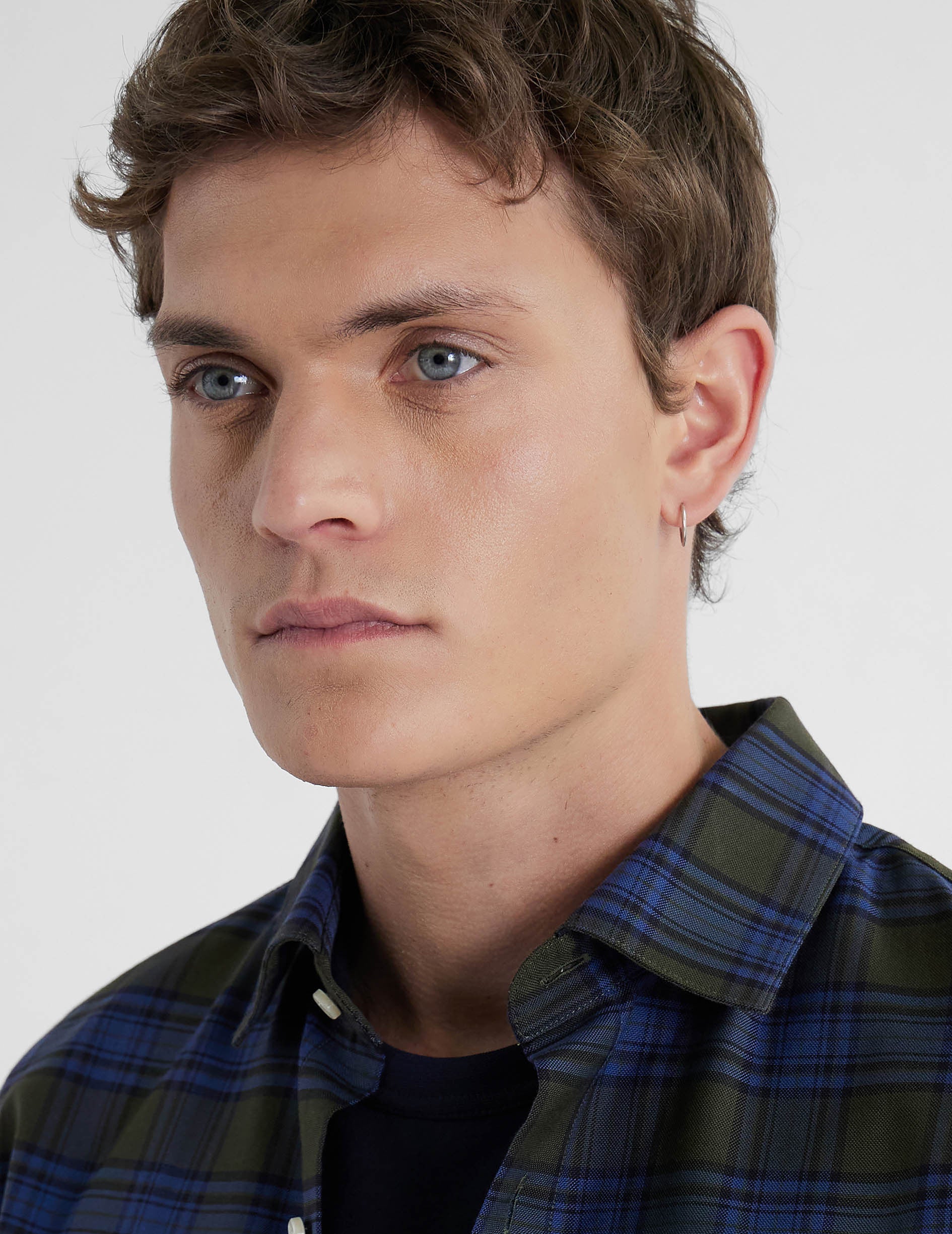 Auguste checkered khaki shirt - Oxford - French Collar