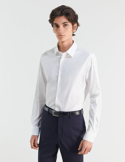 Fitted white stretch shirt