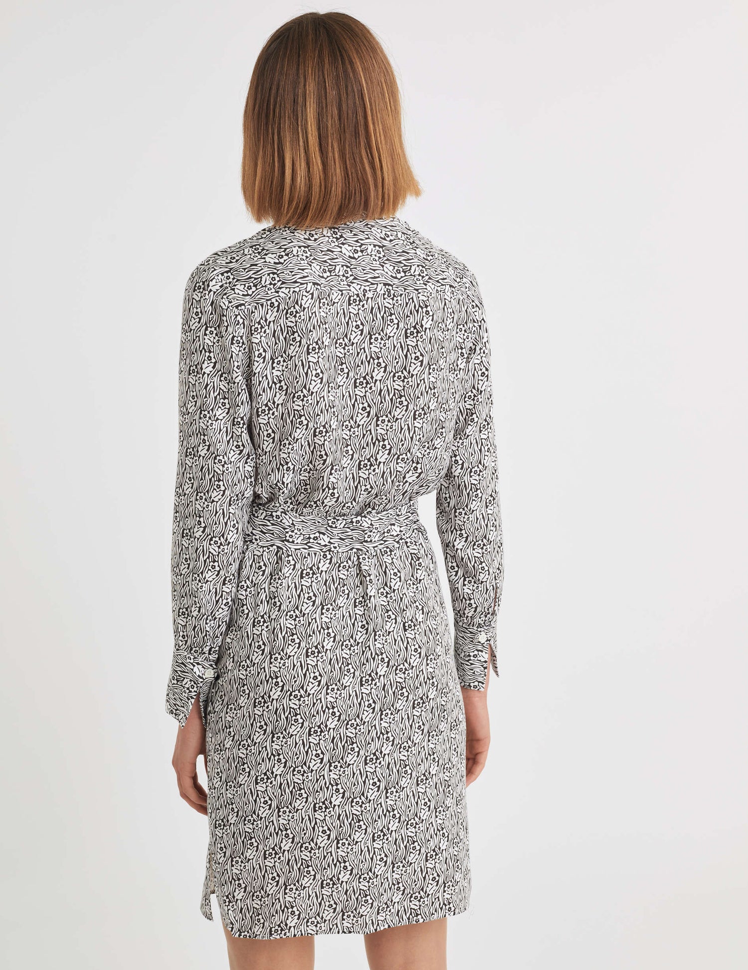 Robe Ava en viscose imprimée noir et blanc - Twill#3