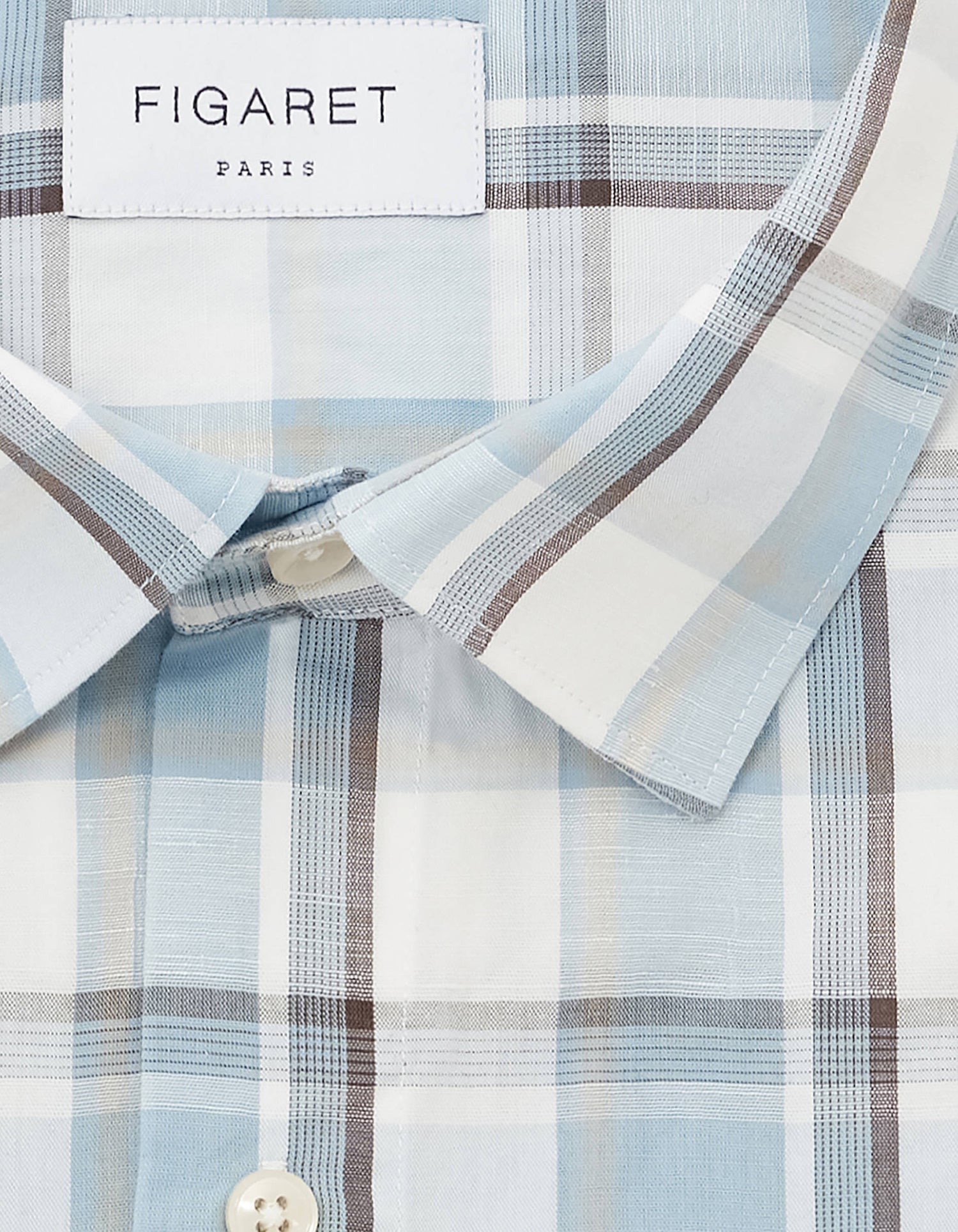 Chemise Léonard à carreaux bleus - Popeline - Col Français#2