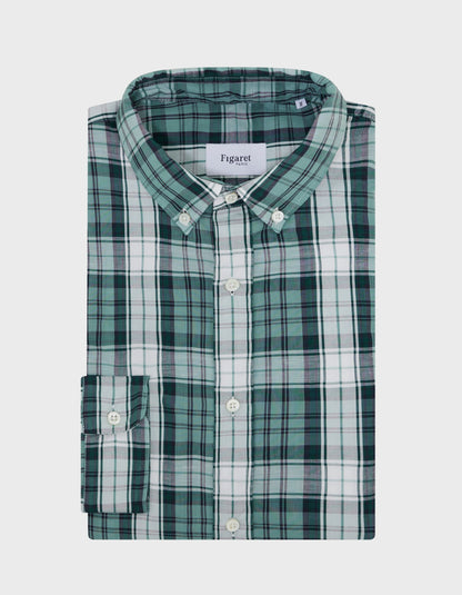 Gaspard shirt with green checks