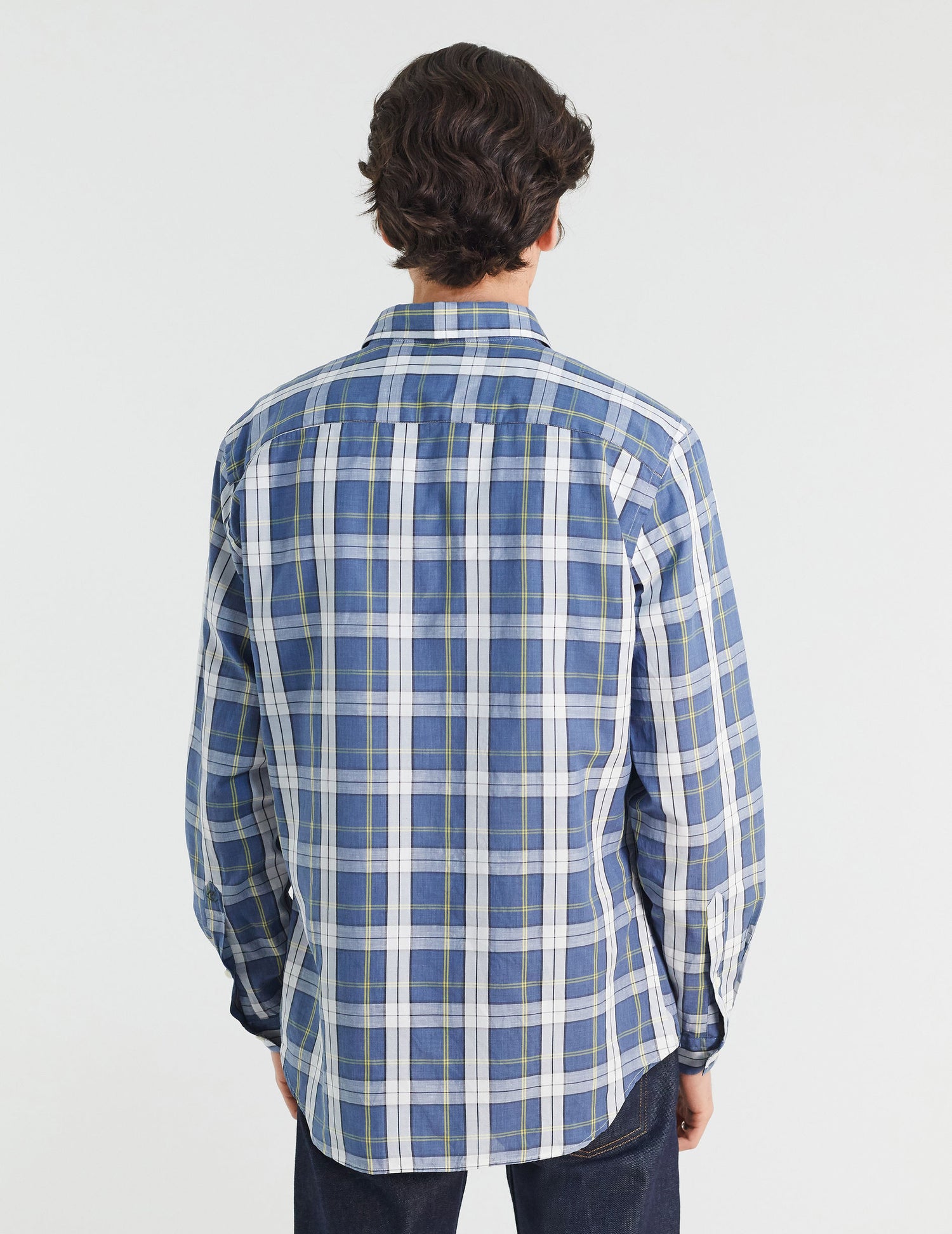 Gabriel shirt with blue checks - Poplin - American Collar#3