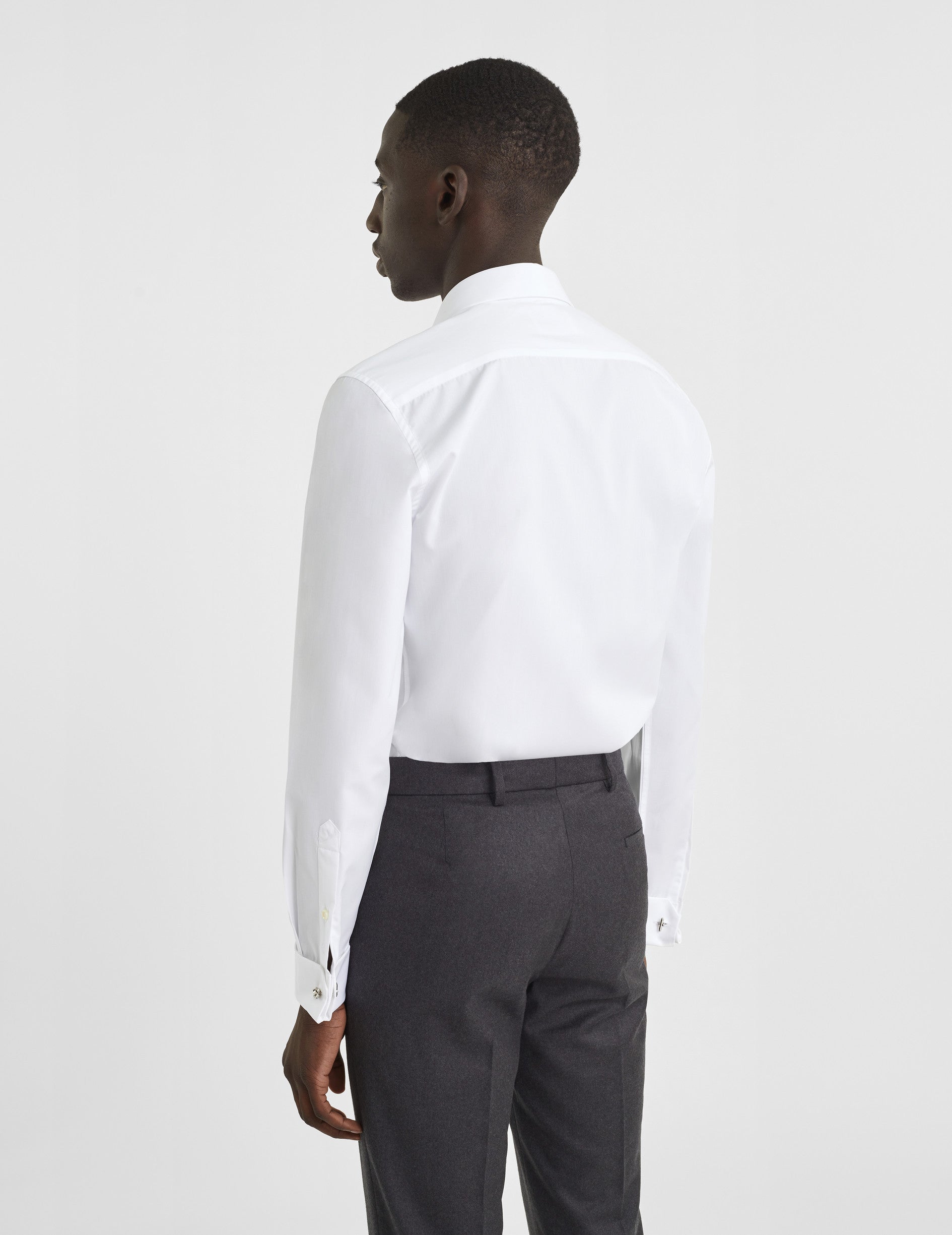 Fitted white shirt - Poplin - Italian Collar - Musketeers Cuffs